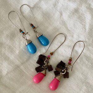 Two Pairs of Handbeaded Earrings